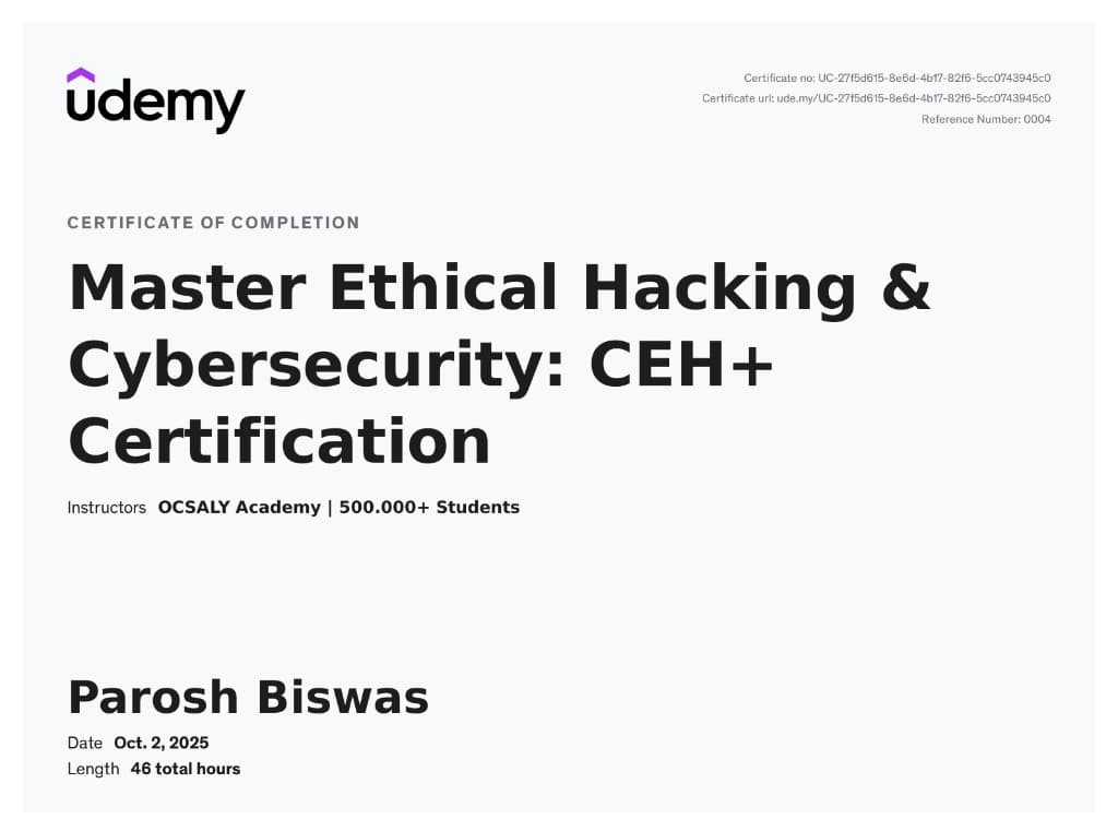 Master Ethical Hacking & Cybersecurity: CEH+ Certificate