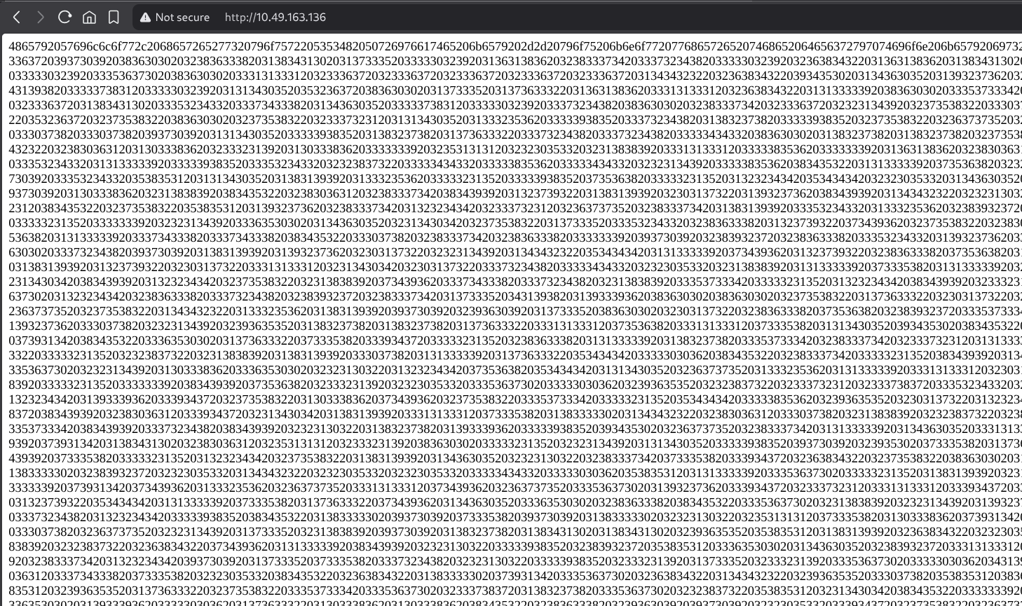 Hex encoded content on webpage